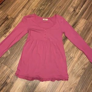 Fuchsia Ruffle Empire-waist Top